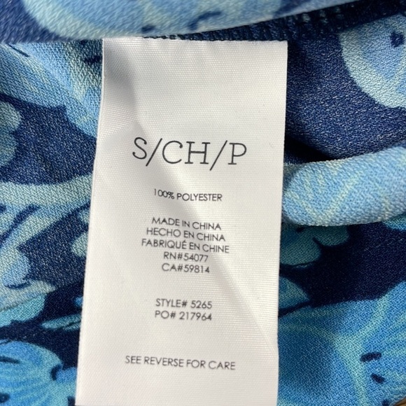 Cabi Java Dress Indigo Blue Floral Style #5265 Drawstring Waist, size small - Picture 8 of 10